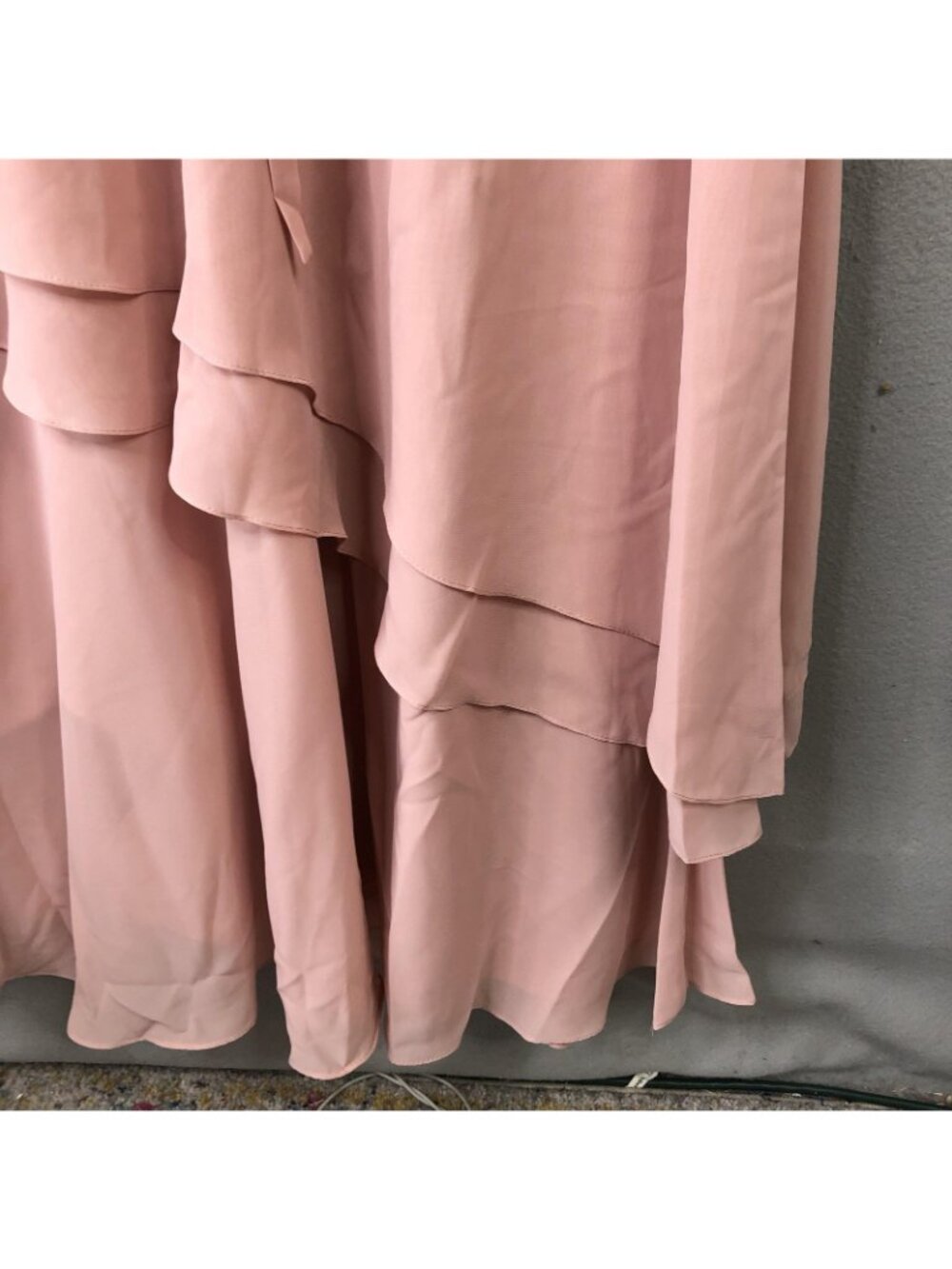 Bridesmaid Dress Womens 16 Pink Sleeveless Layered Chiffon Formal Corset Back - Picture 16 of 16